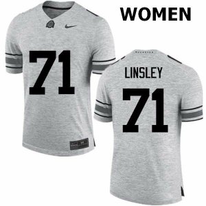Women's Ohio State Buckeyes #71 Corey Linsley Gray Nike NCAA College Football Jersey January ZJX4044EU